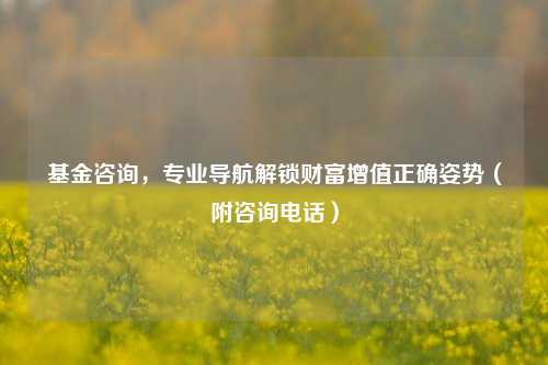基金咨询，专业导航解锁财富增值正确姿势（附咨询 *** ）