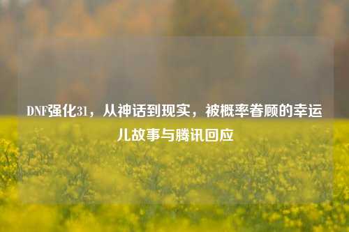 DNF强化31，从神话到现实，被概率眷顾的幸运儿故事与腾讯回应