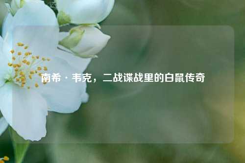 南希·韦克,二战谍战里的白鼠传奇
