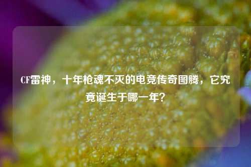 CF雷神,十年枪魂不灭的电竞传奇图腾,它究竟诞生于哪一年?