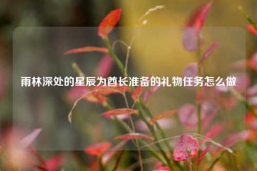 雨林深处的星辰为酋长准备的礼物任务怎么做