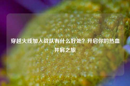 穿越火线加入战队有什么好处？开启你的热血并肩之旅