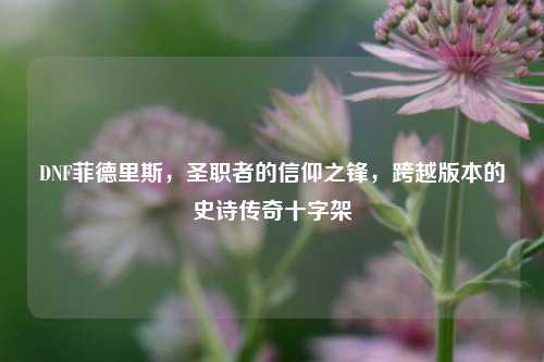 DNF菲德里斯,圣职者的信仰之锋,跨越版本的史诗传奇十字架
