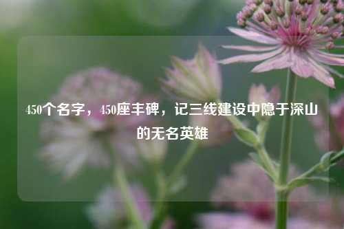 450个名字,450座丰碑,记三线建设中隐于深山的无名英雄