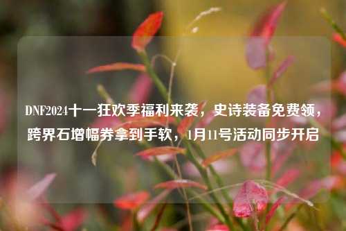 DNF2024十一狂欢季福利来袭,史诗装备免费领,跨界石增幅券拿到手软,1月11号活动同步开启