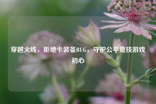 穿越火线，拒绝卡装备BUG，守护公平竞技游戏初心