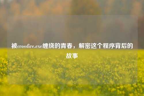 被crossfire.exe缠绕的青春,解密这个程序背后的故事