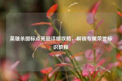 英雄杀图标点亮超详细攻略,解锁专属荣誉标识教程